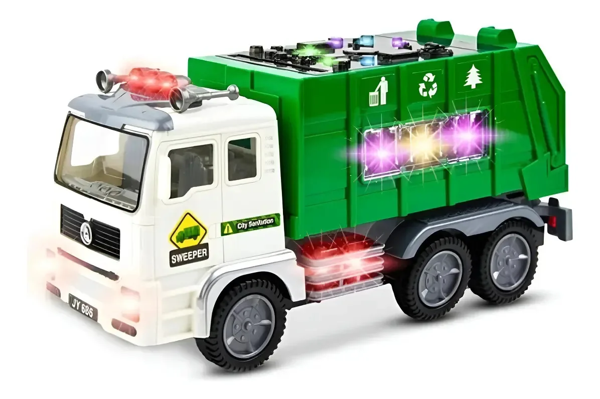 Caminhão De Lixo Brinquedo Design Realista Colecionável