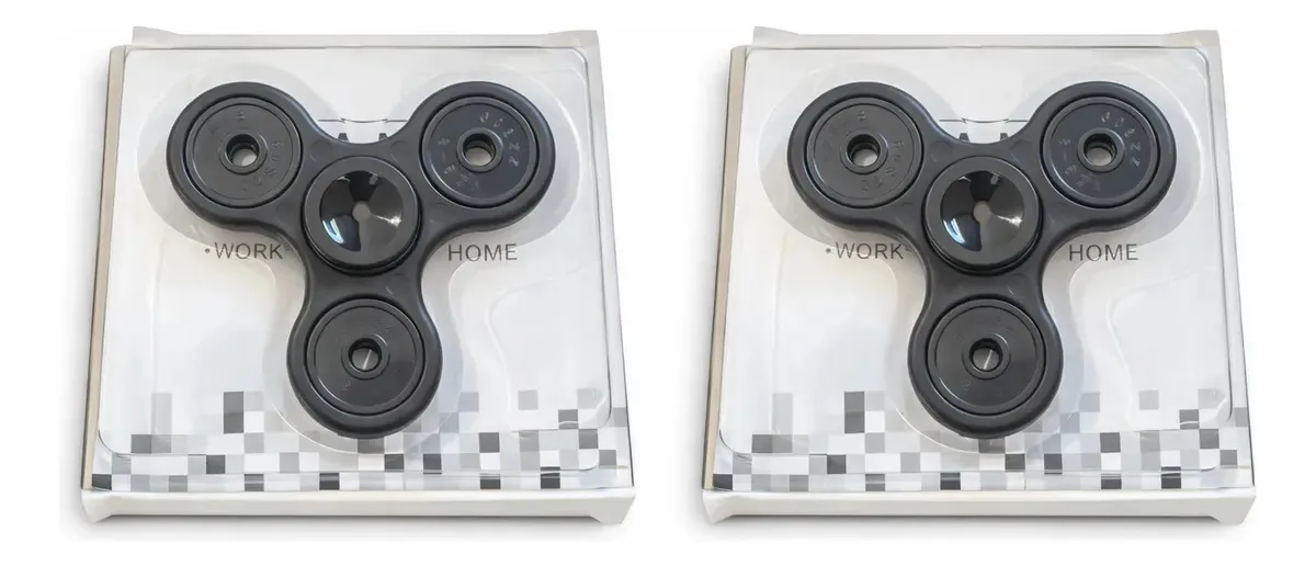 Kit 2 Hand Spinner Fidget Antistress Metal Premium Preto