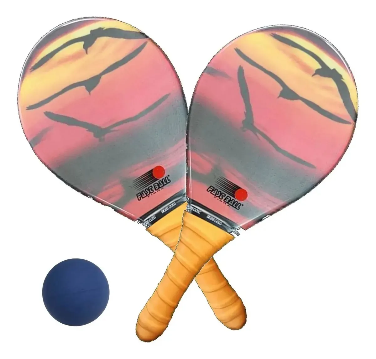Kit 2 Raquetes Frescobol Fastball Fibra Profissional + Bola