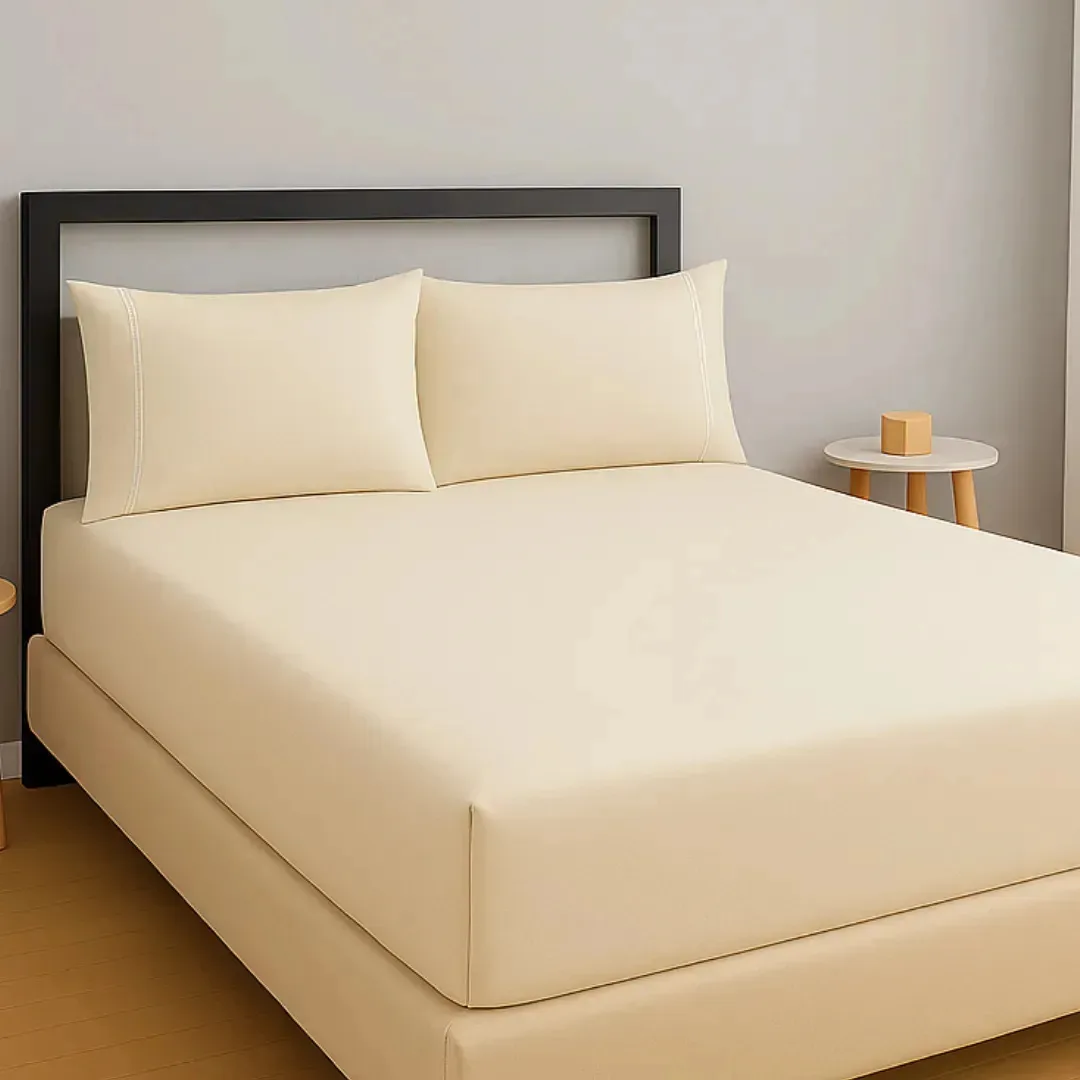 Jogo De Lençol Roupa De Cama 200 Fios Percal Algodão Palha