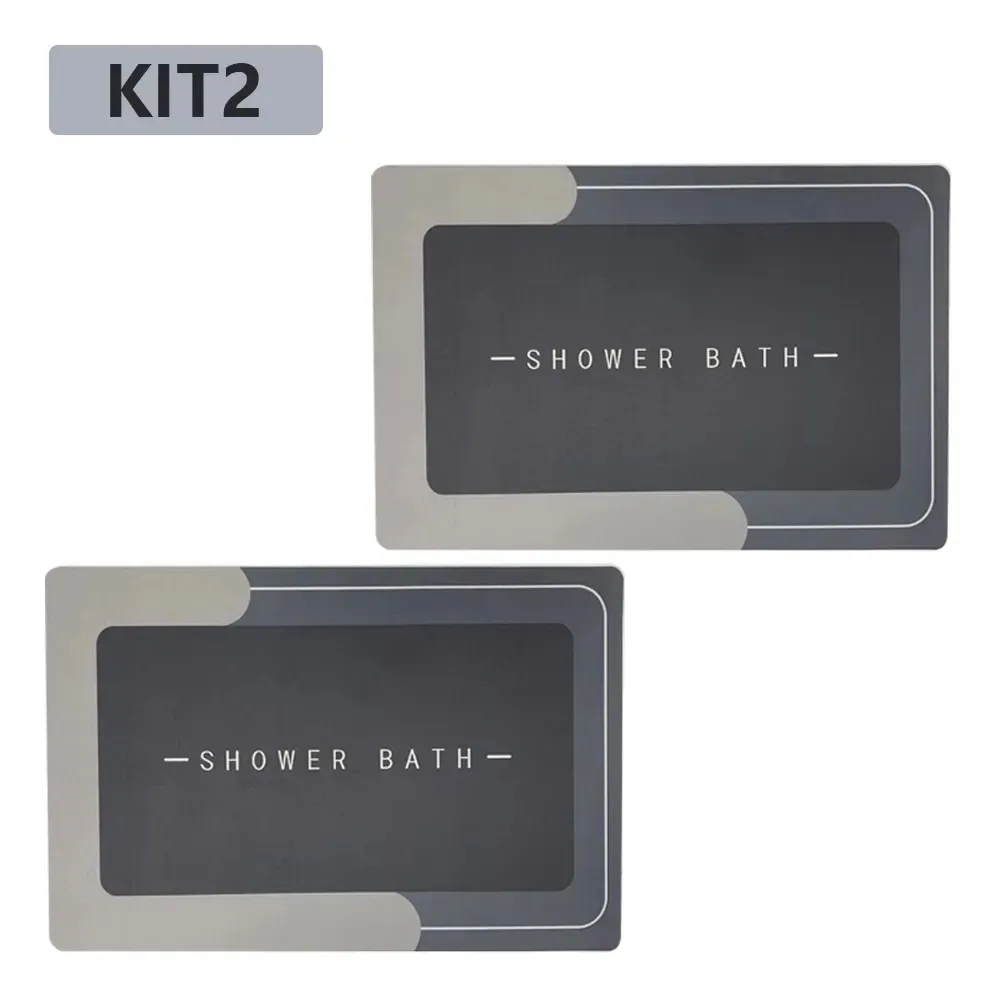Kit 2 Tapetes Para Banheiro Tapete Mágico Ultra Para Absorção Antiderrapante 60x40cm Hold On