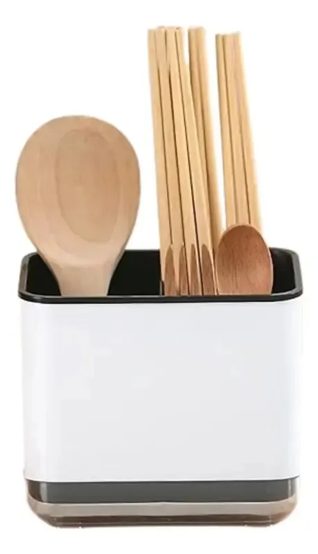 Escorredor Talheres Cozinha Prática Organização Base Casa Preto E Branco