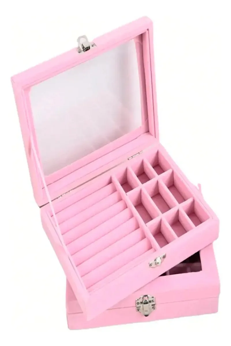 Maleta Porta Joias Organizadora Multiuso Design Sofisticado Cor Pink