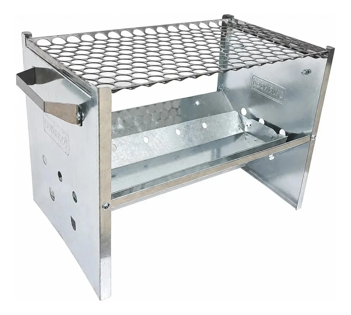 Churrasqueira Portátil Desmontável 40cm Leve E Fácil Camping Cor Prateado