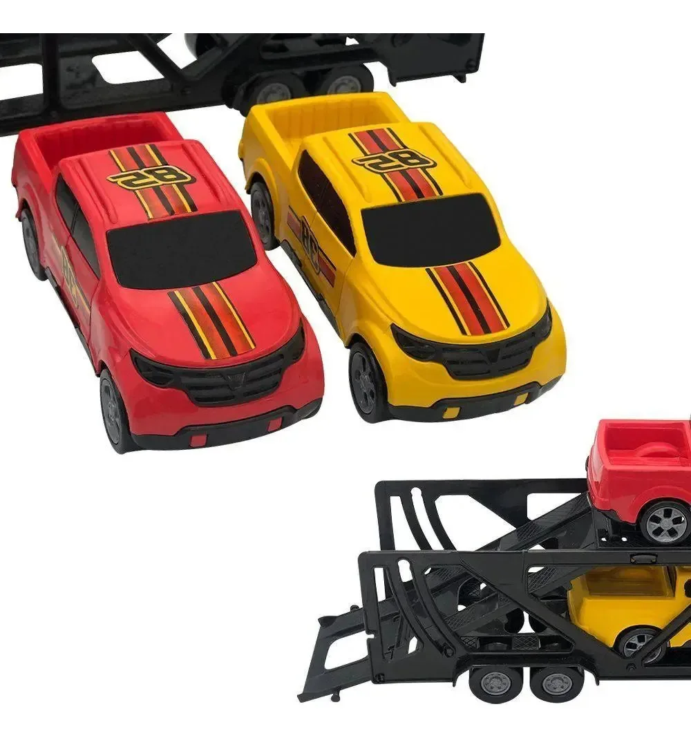 Mini Cegonheiro De Brinquedo Com 2 Carrinhos