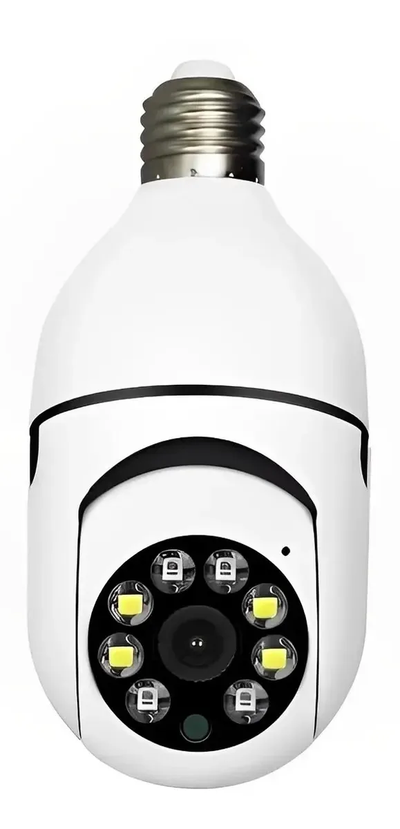 Kit 2 Camera Segurança Lampada Yoosee Panoramica Espia Senso Branco