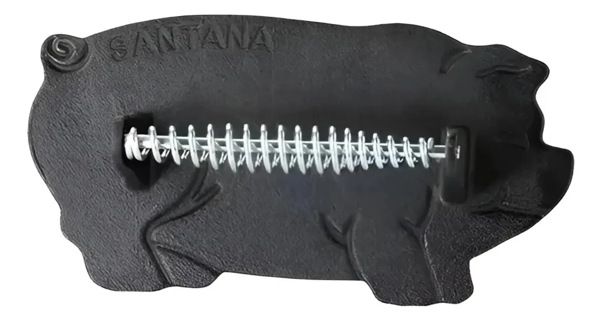 Prensador De Bife/hamburguer Ferro Fundido Santana Porquinho Preto