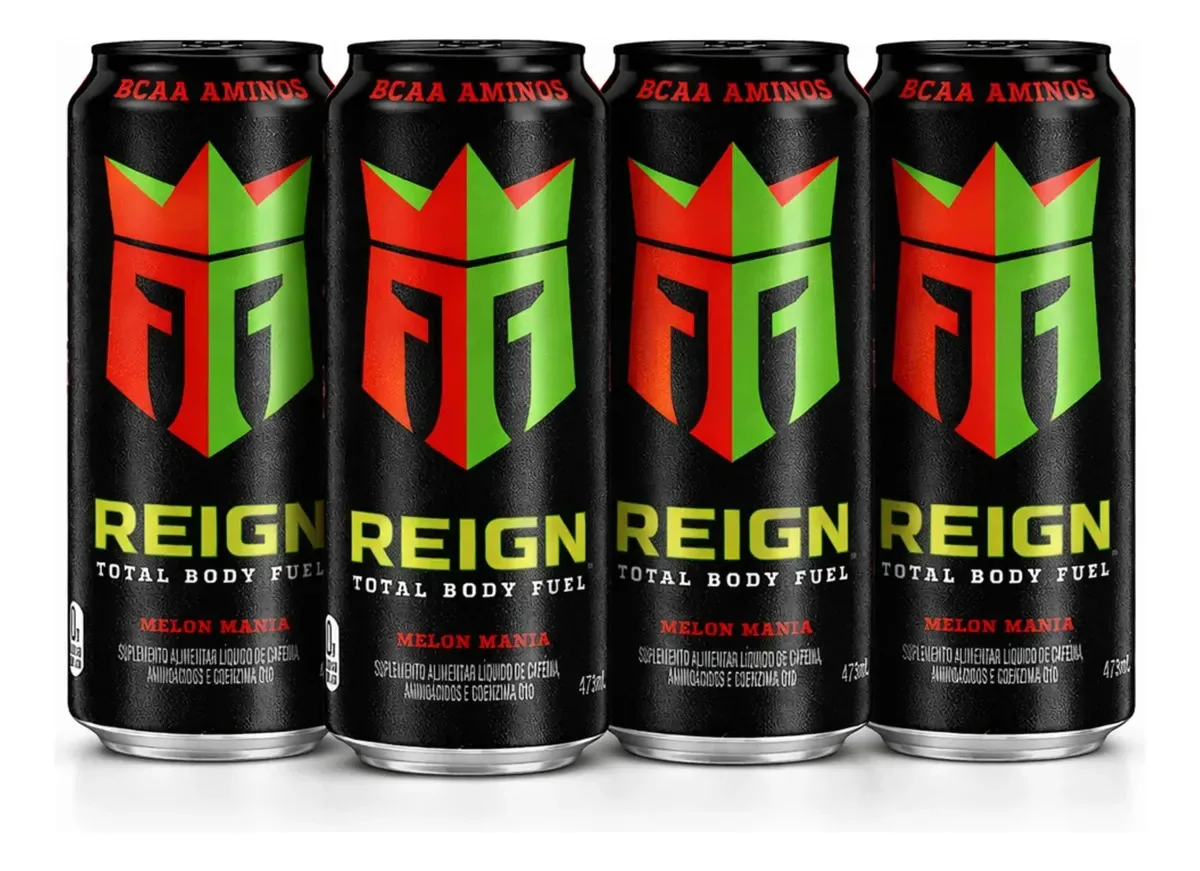 Kit 4 Energético Alta Performance Reign Melon Hdz 473ml