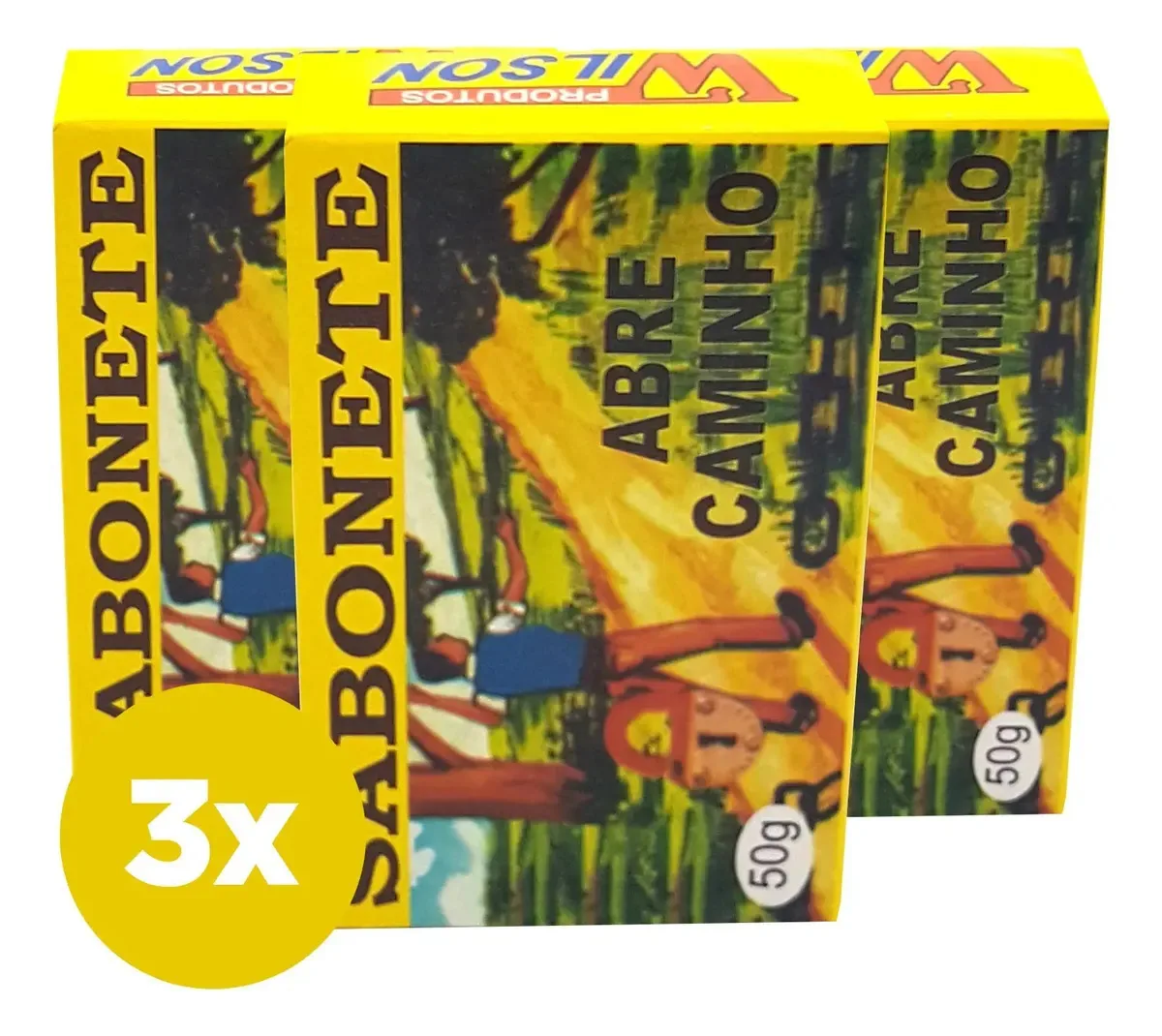 Kit 3 Sabonetes Abre Caminho Financeiro 50g