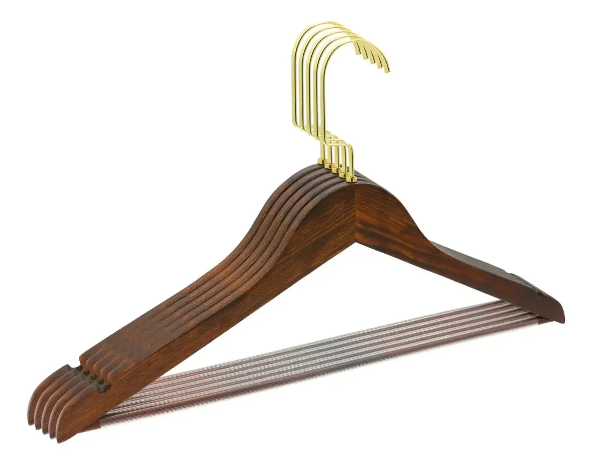 Kit Com 100 Cabides de Madeira Para Calças e Saias da Expotopbras