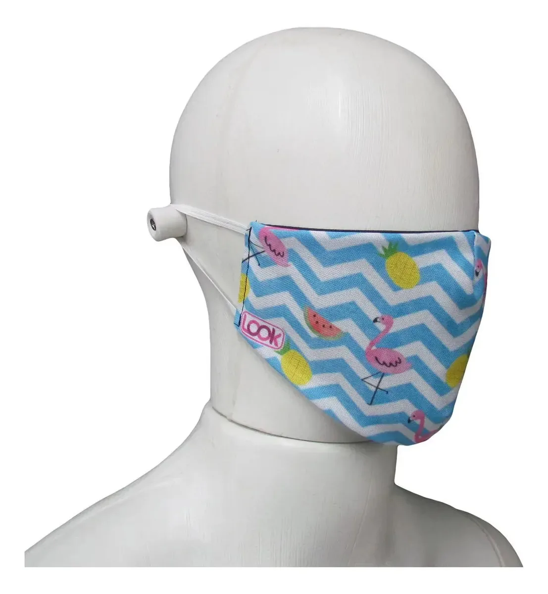 Máscara Lavável Look Dupla Poliéster Flamingo