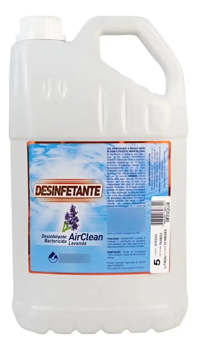 Limpador Perfumado Desinfetante de Lavanda Cleaner, para Pisos e Azulejos (5L)