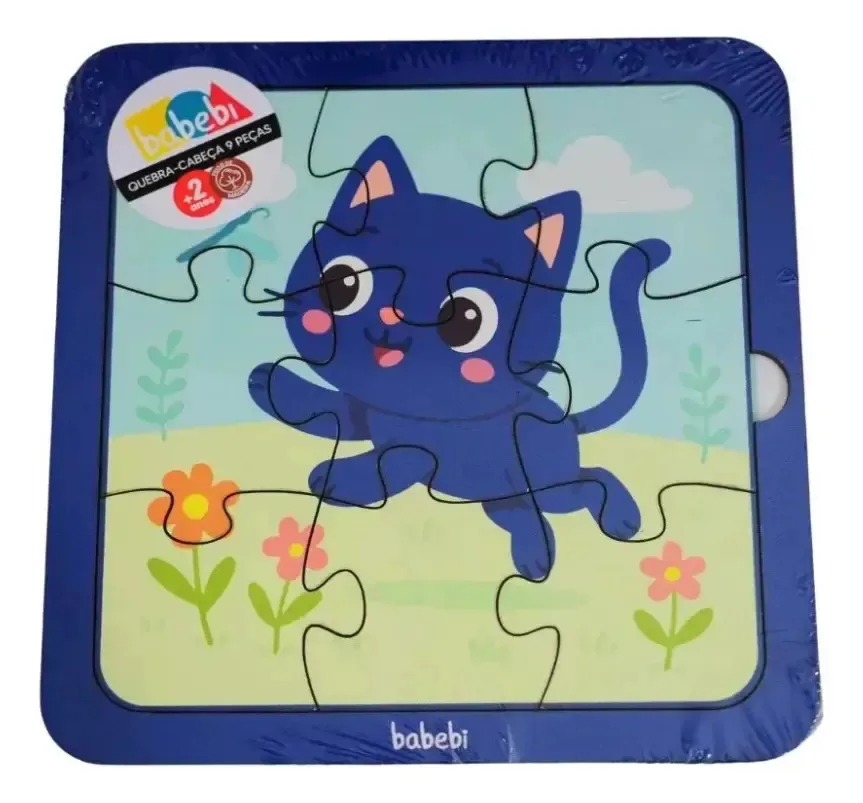Brinquedo Educativo Quebra Cabeças 09 Peças - Gato