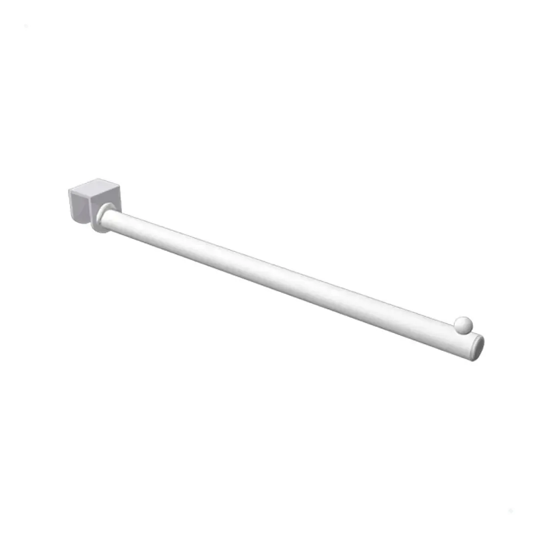 Kit 20 Cabideiros de Régua Retos em Aço Branco com Esfera 40cm para Loja