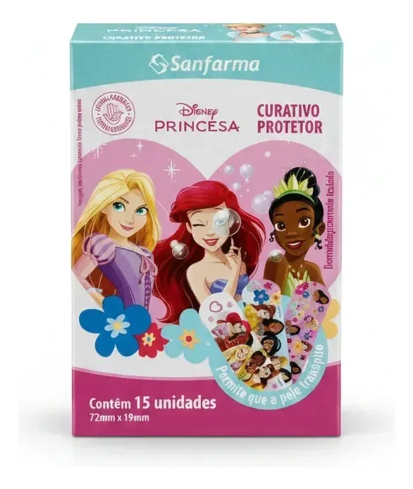 Curativo Infantil Princesas Disney Sanfarma 15un Respirável