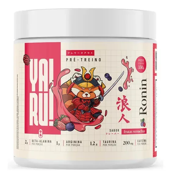 Pré Treino Ronin Yaru! Com Cafeína Frutas Vermelhas 350g Frutas Vermelhas