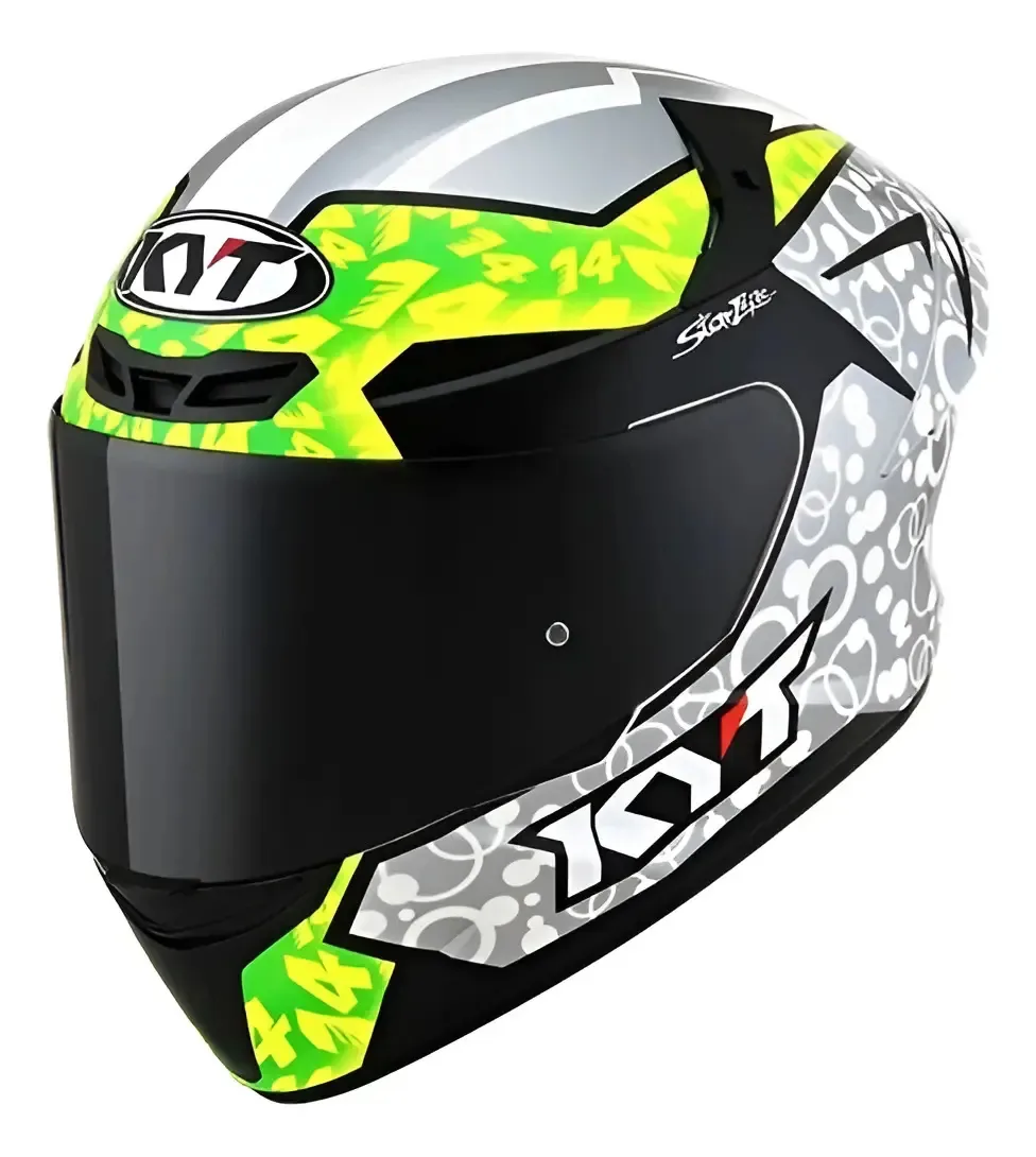 Capacete Kyt Tt Course Pilotos + Viseira Cor Arbolino Tamanho do capacete 55/56