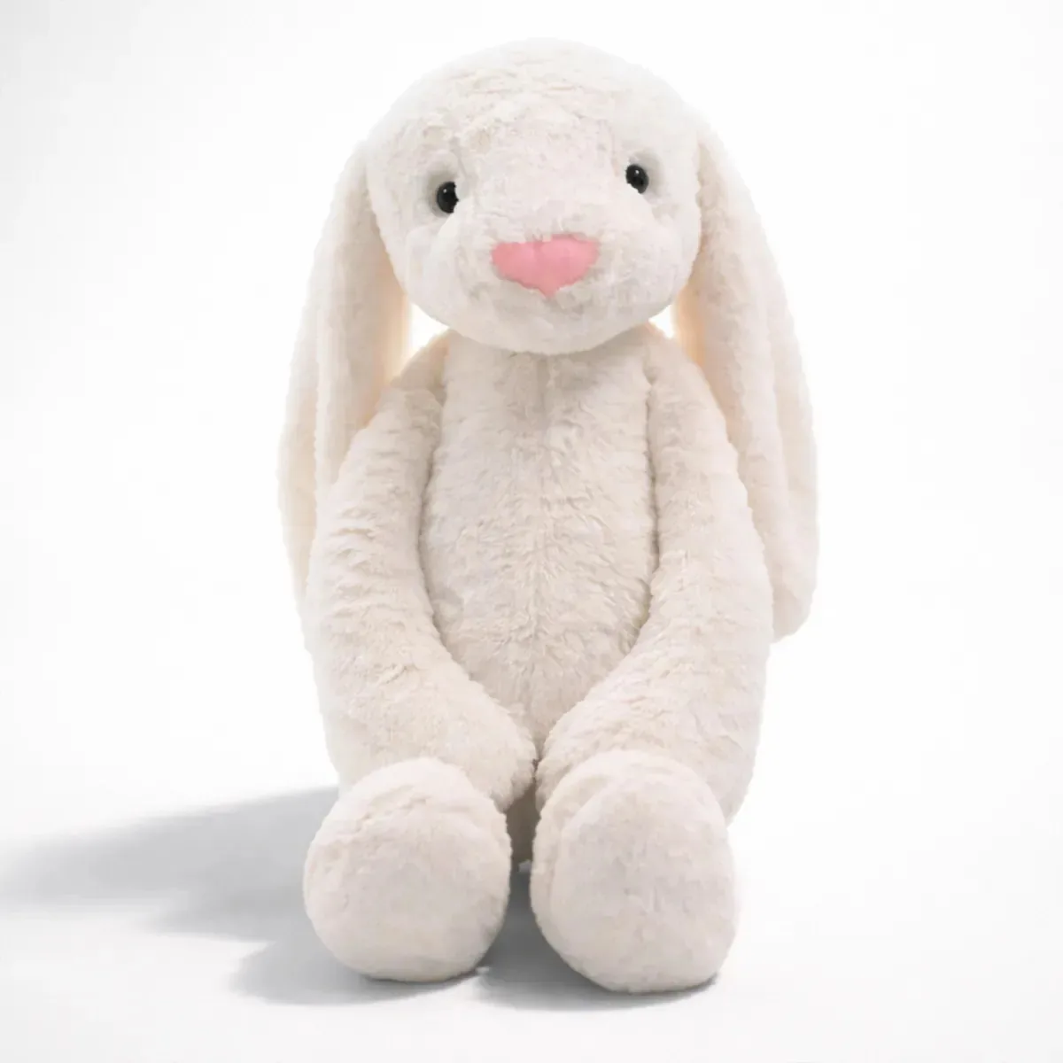 Coelho De Pelúcia 30cm Orelhas Longas Macio Decoração Páscoa Branco