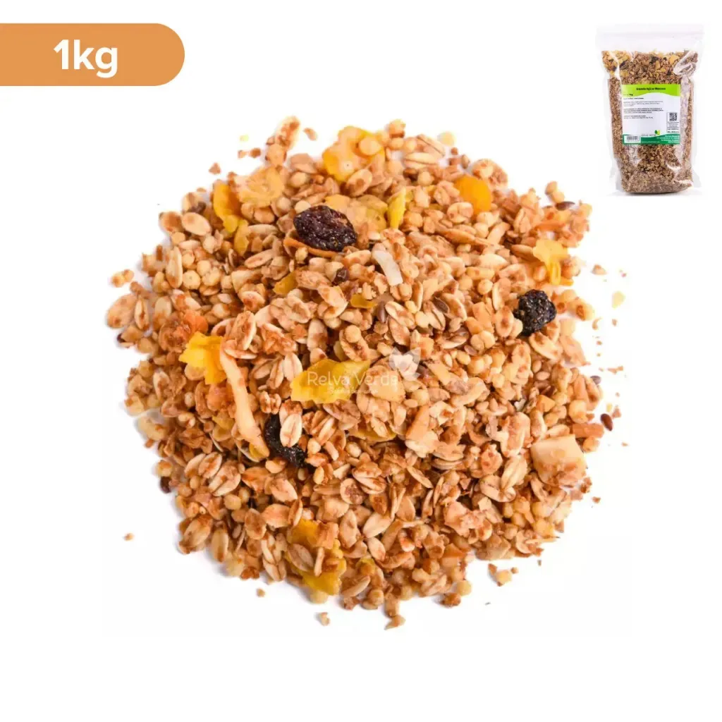 Granola Açúcar Mascavo Tradicional 1kg com Frutas Castanhas e Cereais
