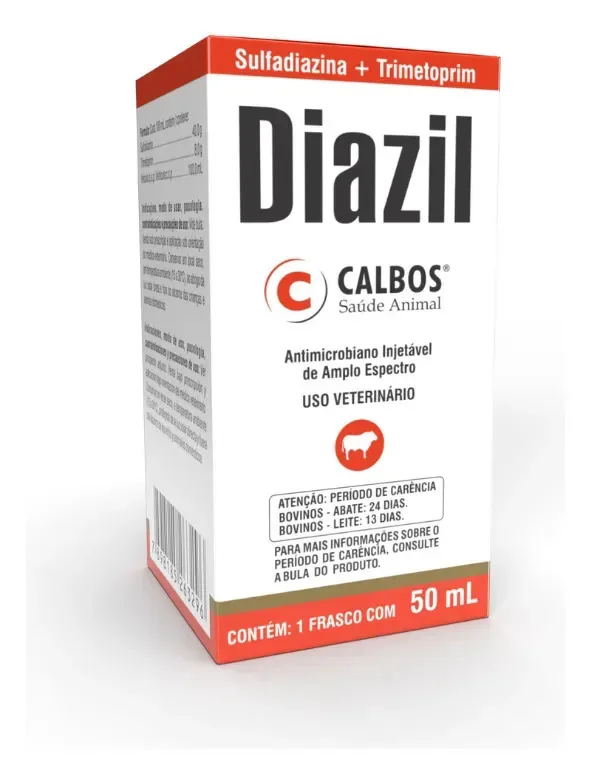 Diazil 50ml Inj Antimicrobiano Amplo Espectro Bovinos Vaca