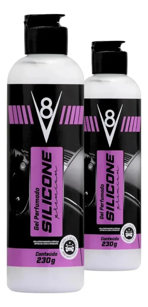 Kit 2 Gel Perfumado De Silicone Limpeza Automotiva 230g V8