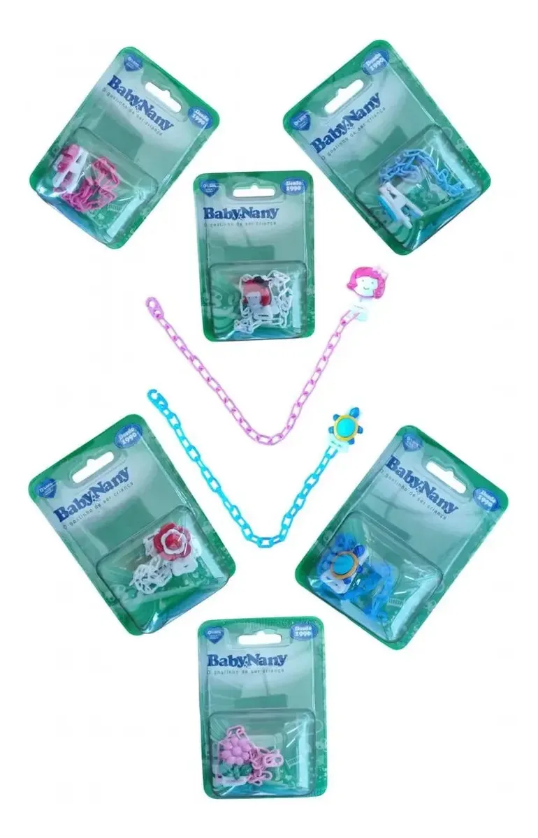 Prendedor De Chupeta Corrente Universal Baby Nany Cor Branco