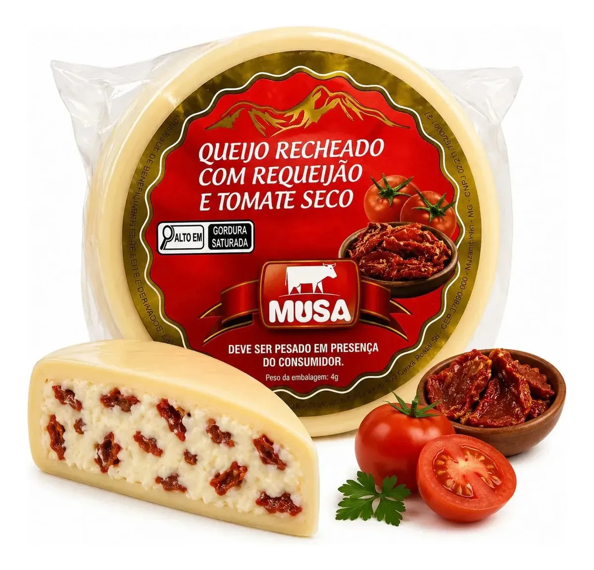 Frio Queijo Musa Recheado Com Requeijão E Tomate Seco