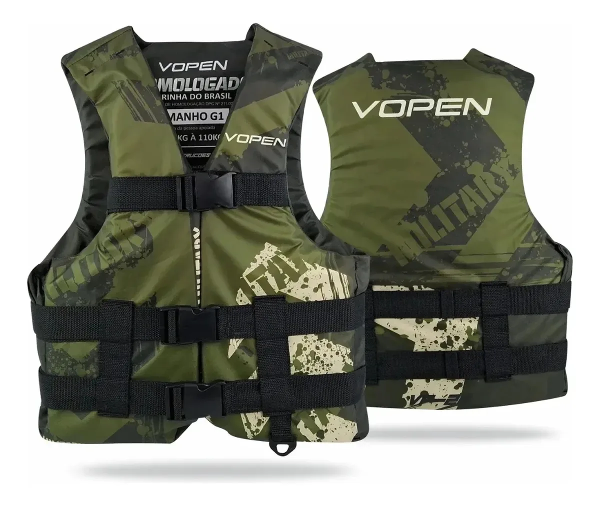 Colete Jet Ski Salva Vidas Homologado Nylon Vopen Camuflado G2