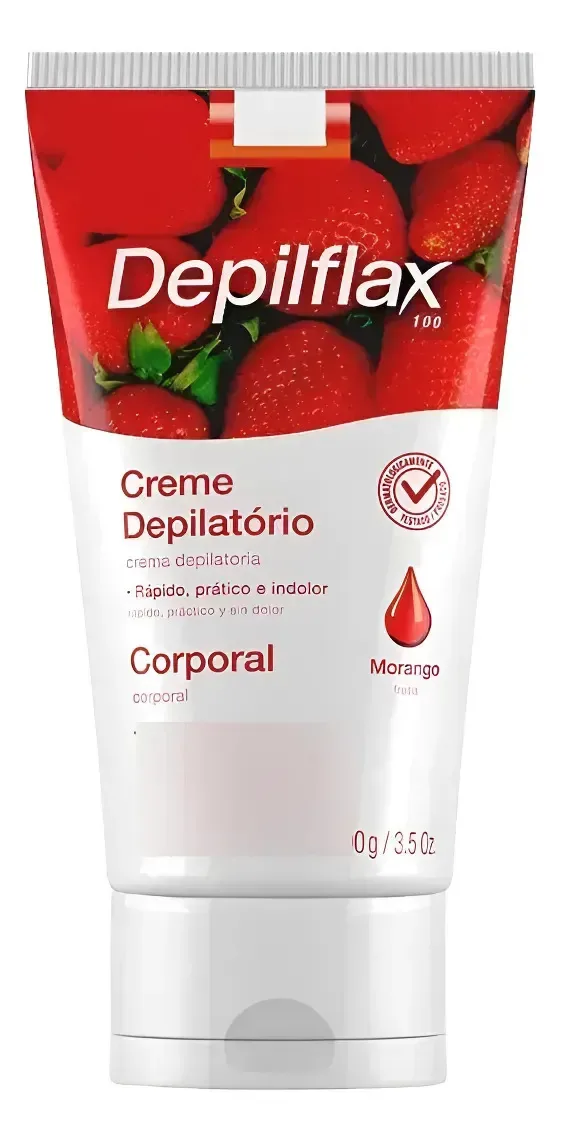 Creme Depilatório Corporal Morango 100g Depilflax