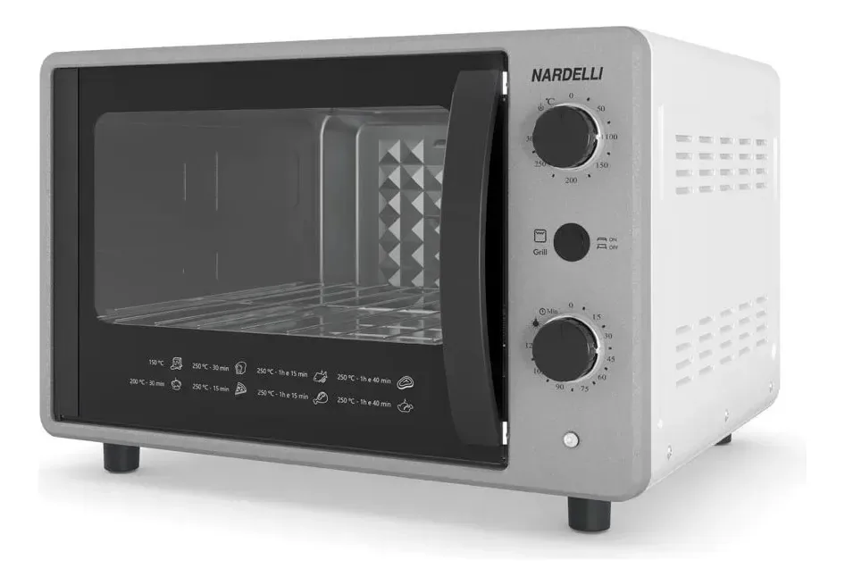 Forno Elétrico Nardelli 45l Bancada S45 Cinza E Branco Cinza E Branco