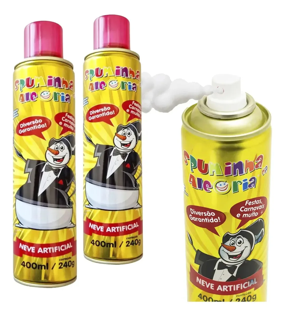 Kit 2 Spray Espuma De Neve Artificial Festas Carnaval 400ml