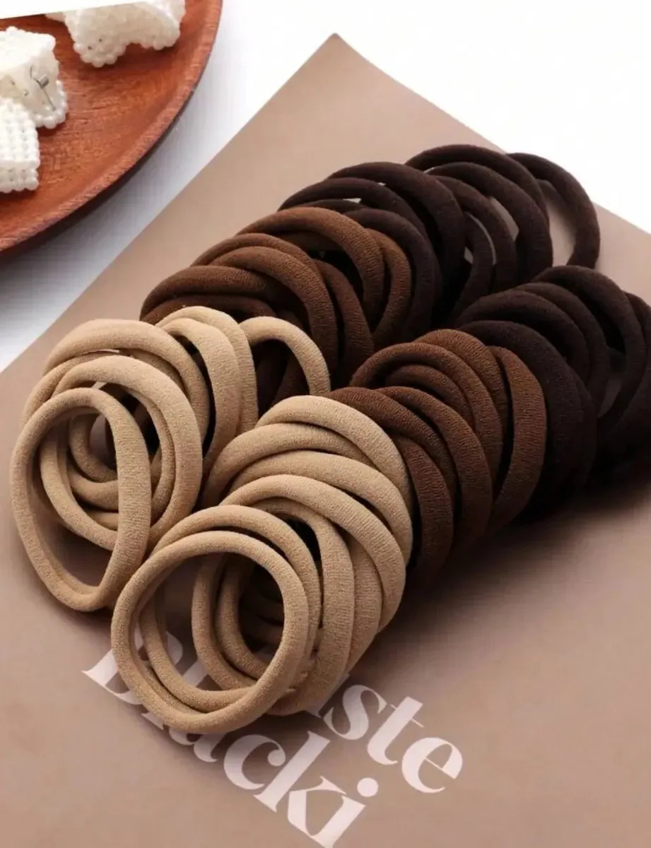 Kit 150 Xuxinha Rabicó Elásticos De Meia Para Cabelo Tonyx Cor Marrons