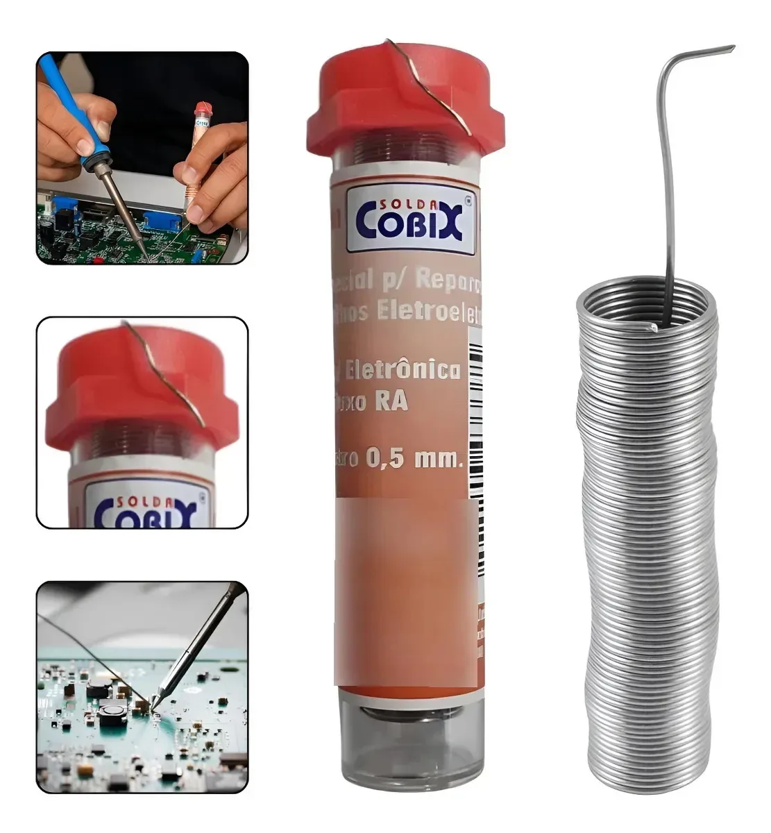 Solda Em Tubo 0,5mm Fino P/ Ferro Solda Soldagem Eletrônicos 127v/220v