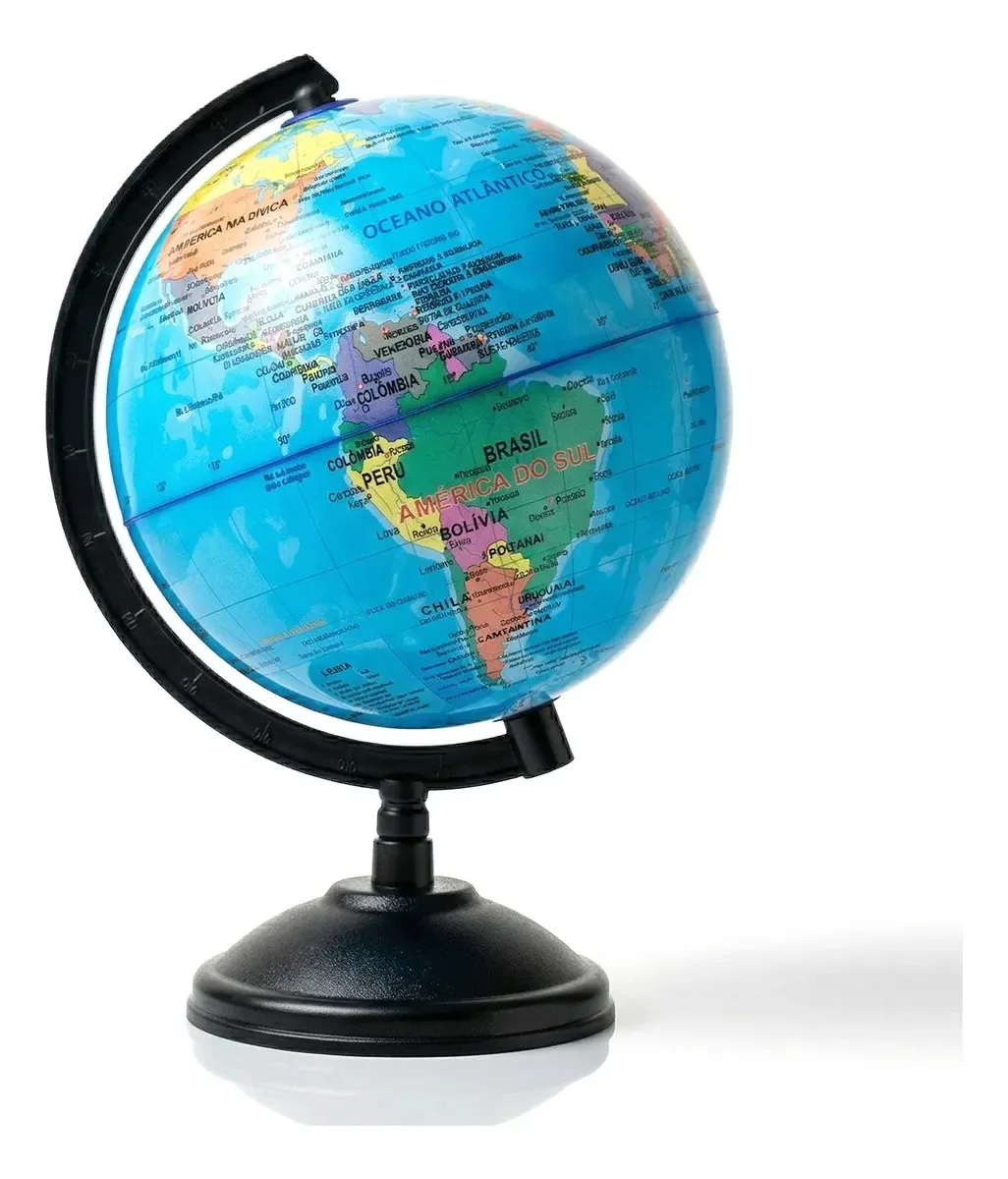 Globo Terrestre Mapa Mundi Político de 13 cm Azul e Preto – Ravi