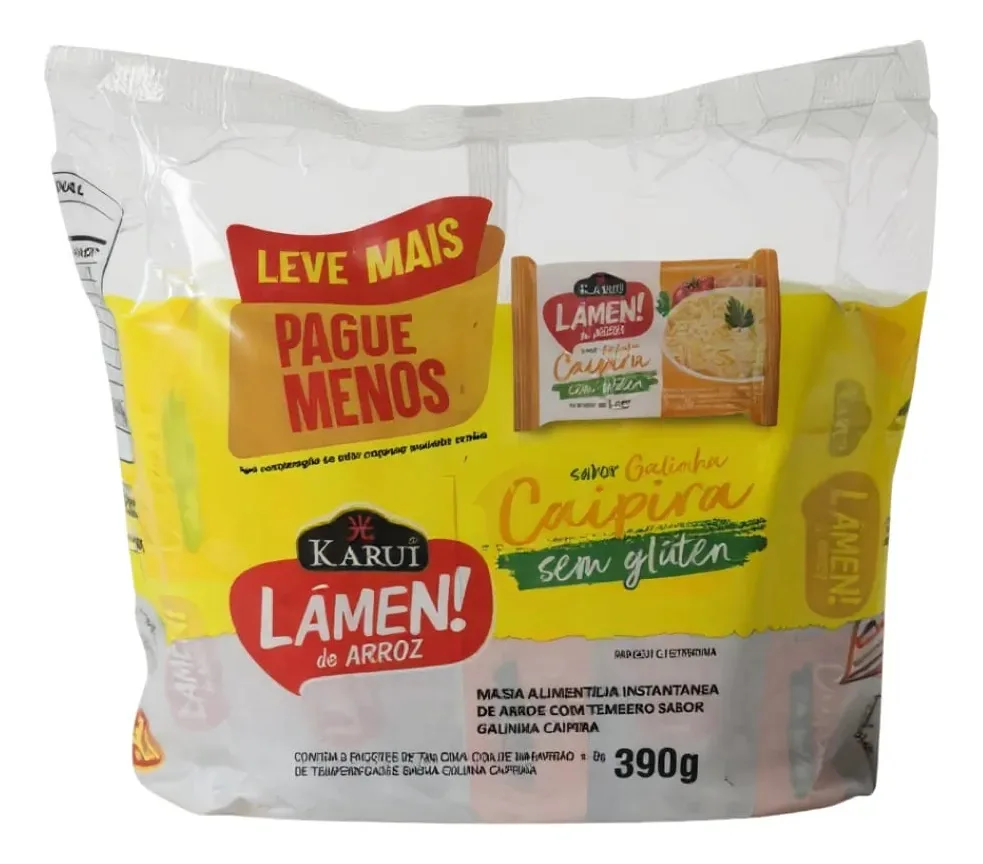 Miojo Lámen De Arroz Sem Glúten Karui Galinha Caipira 5un
