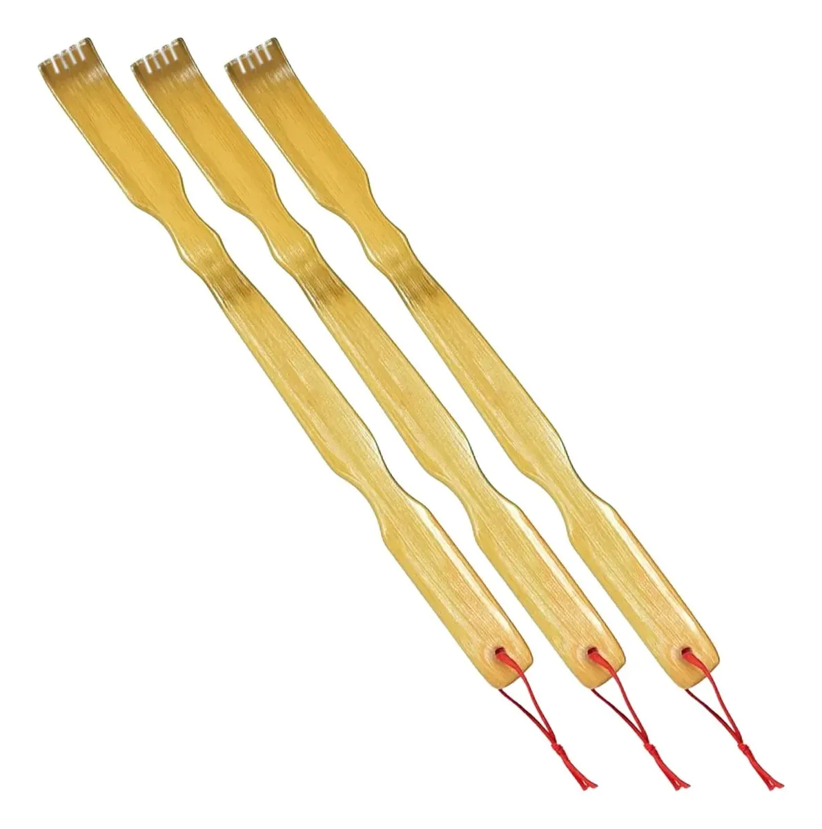 3 Coçador De Costas Bambu Mãozinha Massagem Relaxante