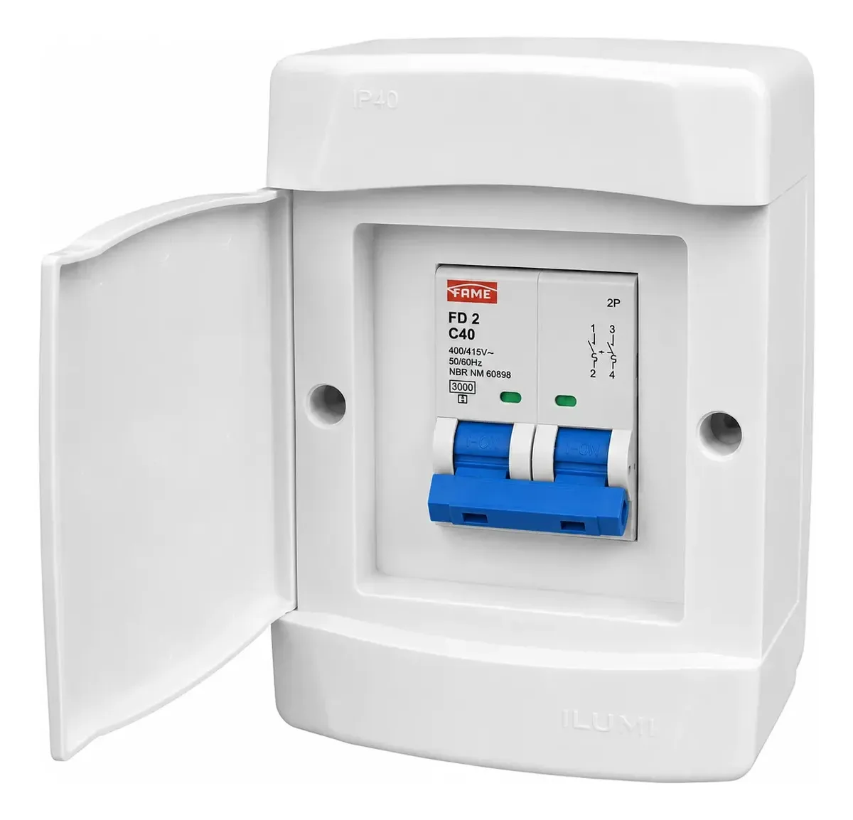 Caixa Elétrica Sobrepor Bipolar 40a