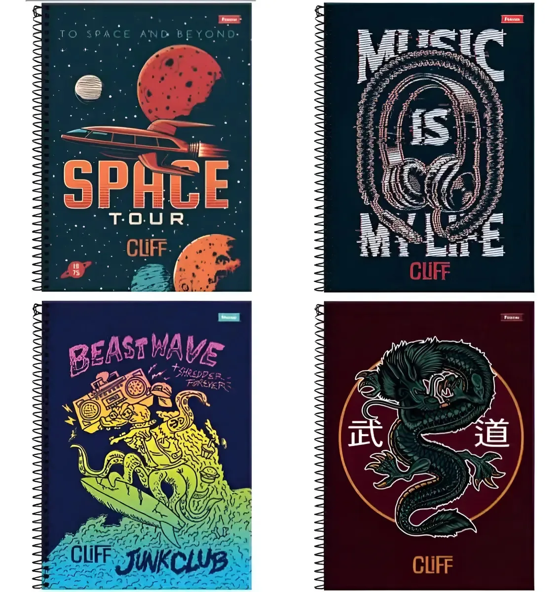 Caderno 10 Matérias Ensino Médio Fundamental Cursinho Cor Capa variada Masculina