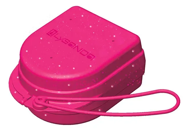 Caixas Para Aparelho, Moldeira E Dentadura 1 Unid Lysanda Rosa Pink C/glíter