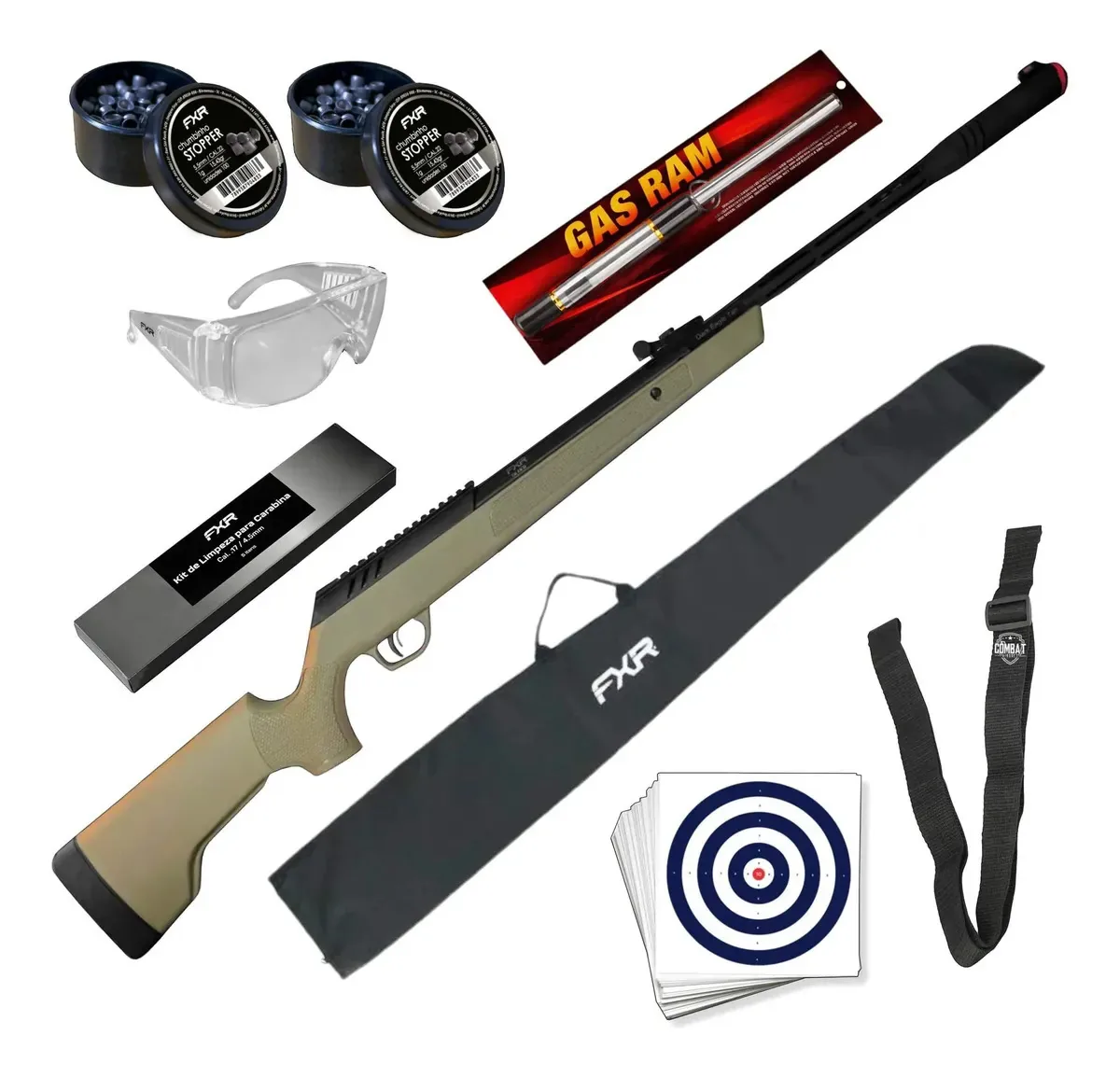 Carabina Pressão Nitro Artemis Dark Eagle Coyote5,5 Completa Coyote 5.5 Mm
