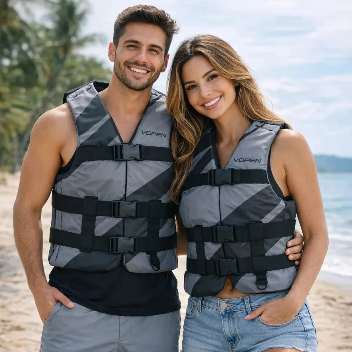Colete Jet Ski Salva Vidas Homologado Jetski Marinha Grafite Eg
