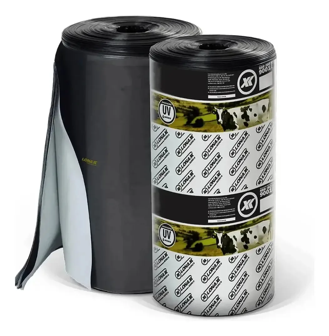Lona Preta E Branca Para Silagem De 200 Micras Lonax Preto 6mx3m