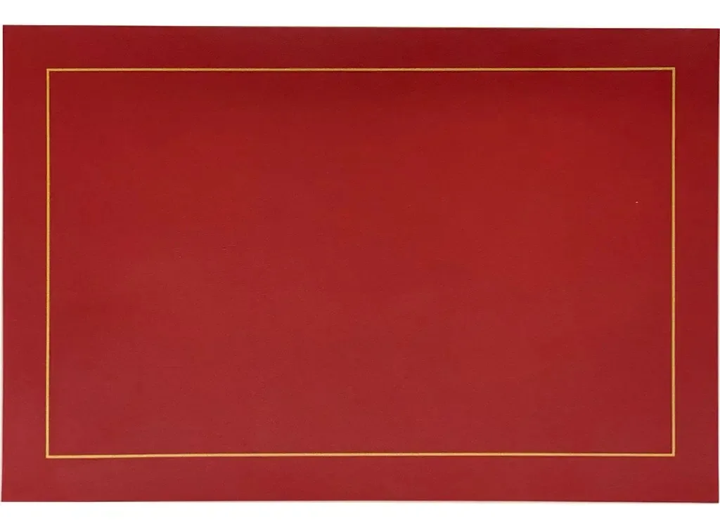Kit com 10 Jogos Americanos Classic PU Retangulares Bordô