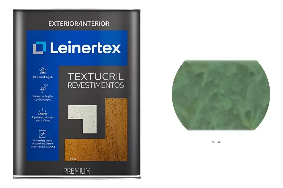 Textura Acrílica Leinertex Verde-musgo para Ambientes Internos e Externos