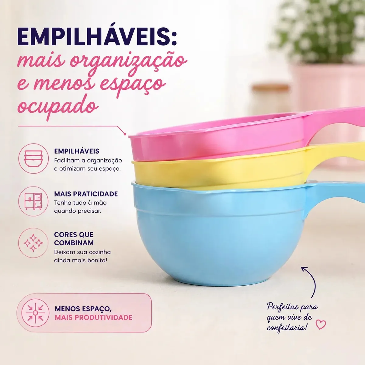Kit 3 Panelinhas Multiuso Confeitaria Bluestar 850ml