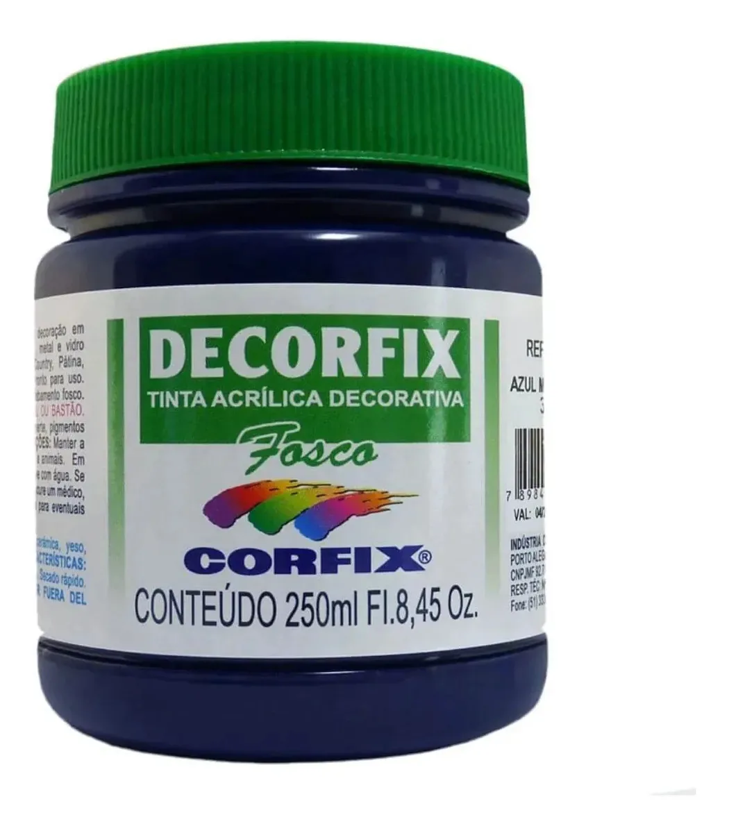 Tinta Acrílica Fosca Corfix 250ml Para Arte E Artesanato Azul-marinho