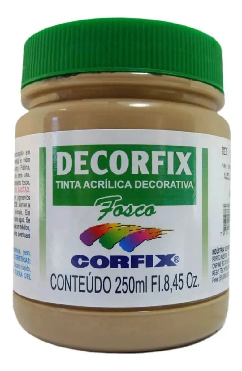 Tinta Acrílica Fosca Corfix 250ml Para Arte E Artesanato Avelã