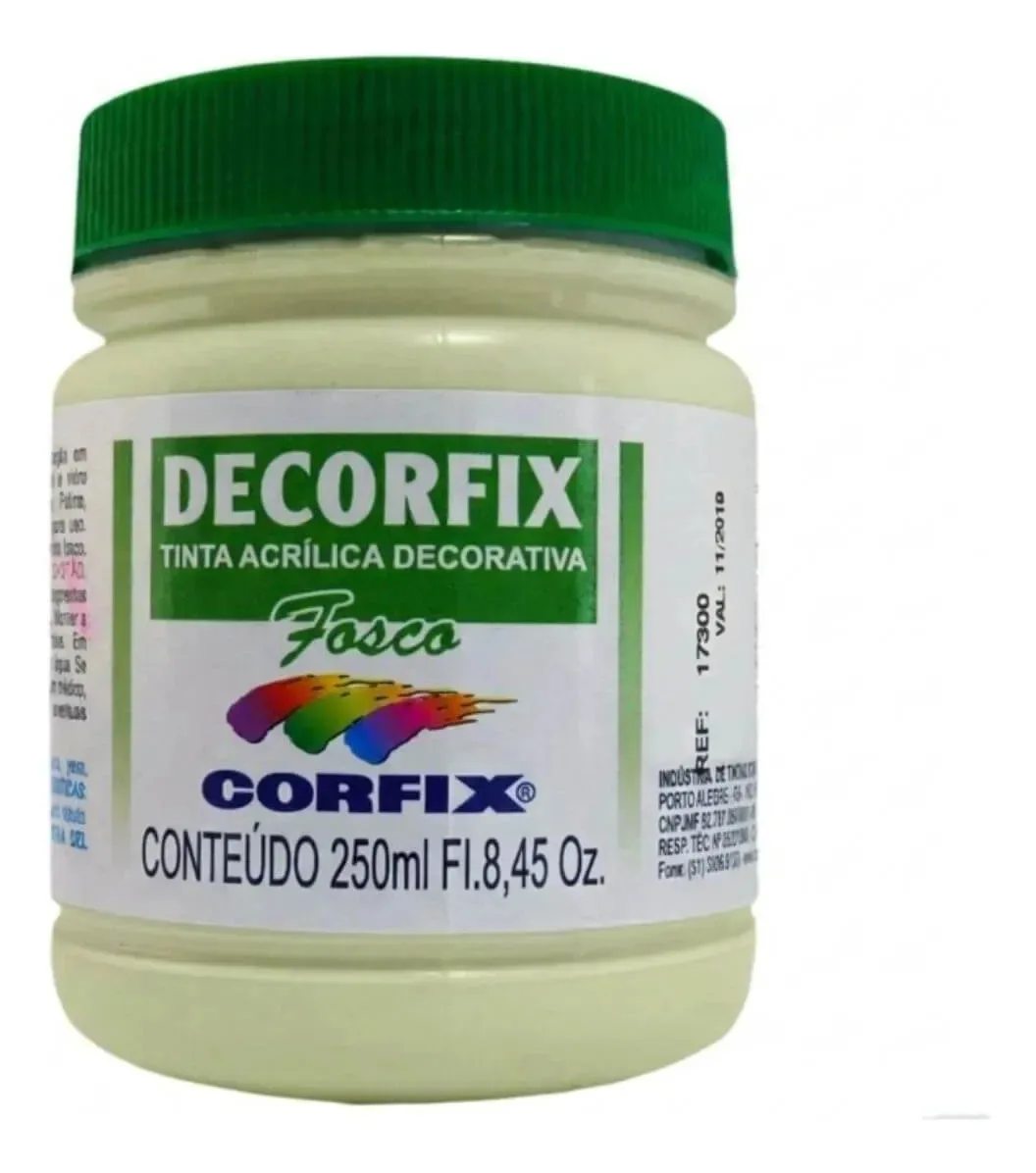 Tinta Acrílica Fosca Corfix 250ml Para Arte E Artesanato Verde Primavera