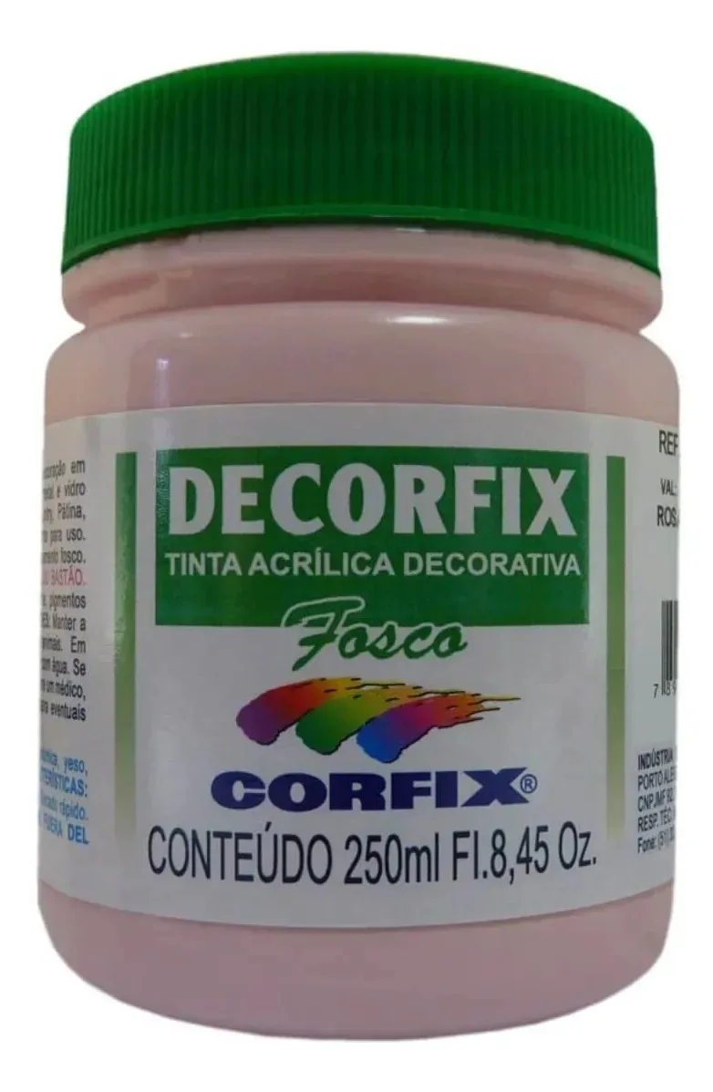 Tinta Acrílica Corfix Rosa Primavera Fosca para Arte e Artesanato 250 ml