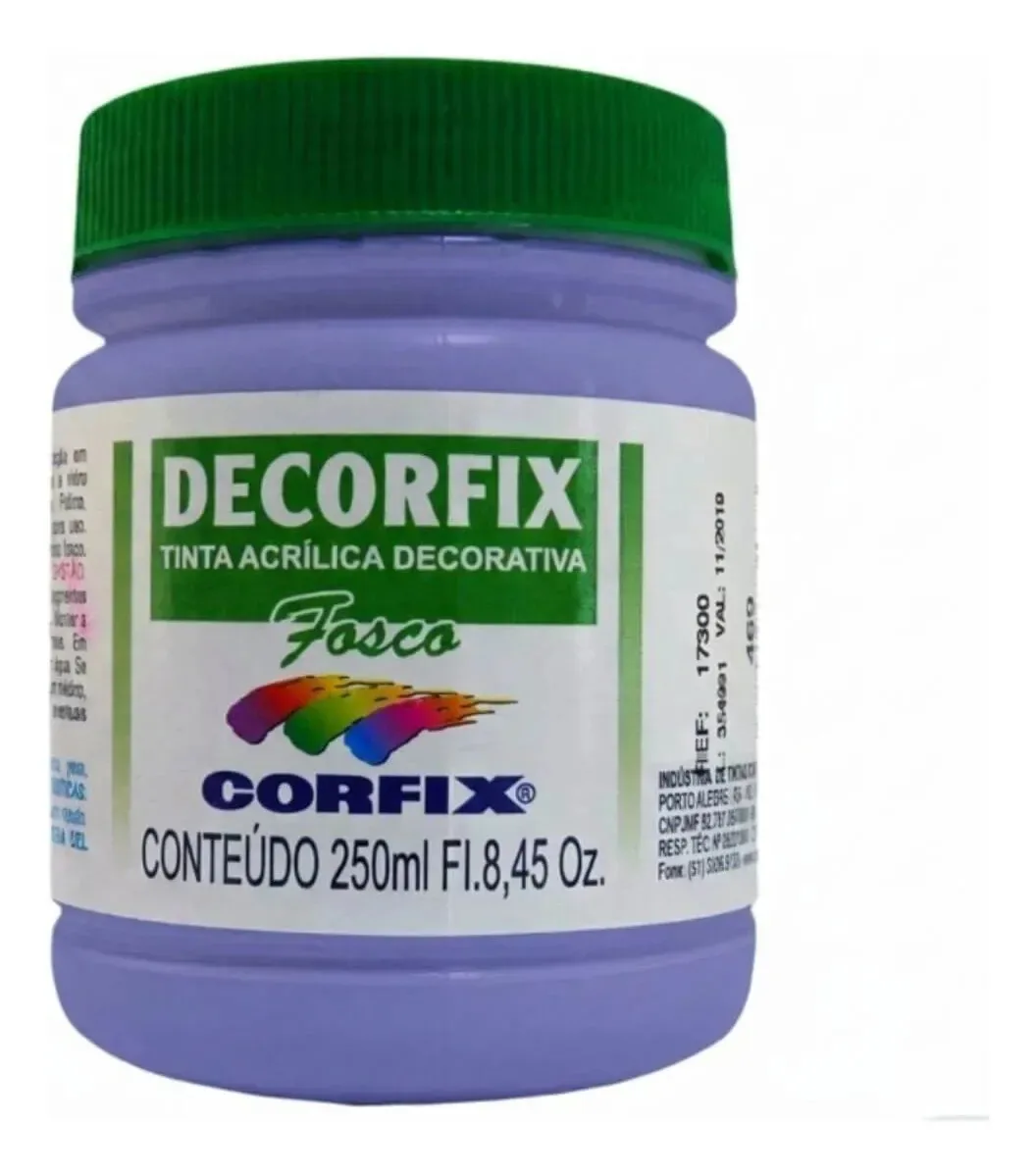 Tinta Acrílica Fosca Corfix 250ml Para Arte E Artesanato Berinjela